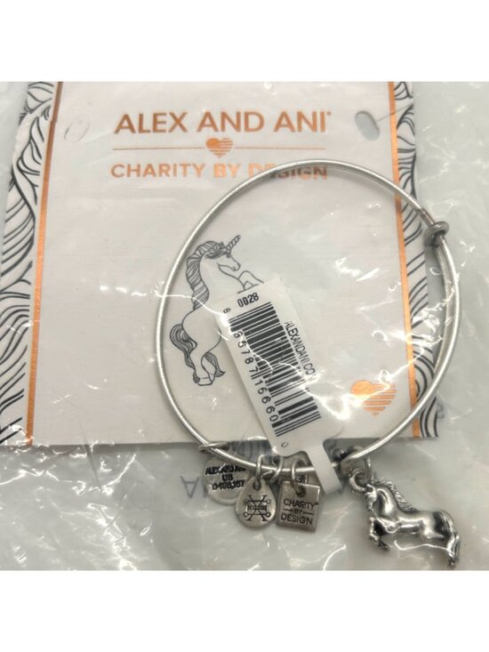 Alex and Ani Jewelry - Alex And Ani Unicorn Bracelet Silver Tone Expandable Charm Bangle Mythical Magic